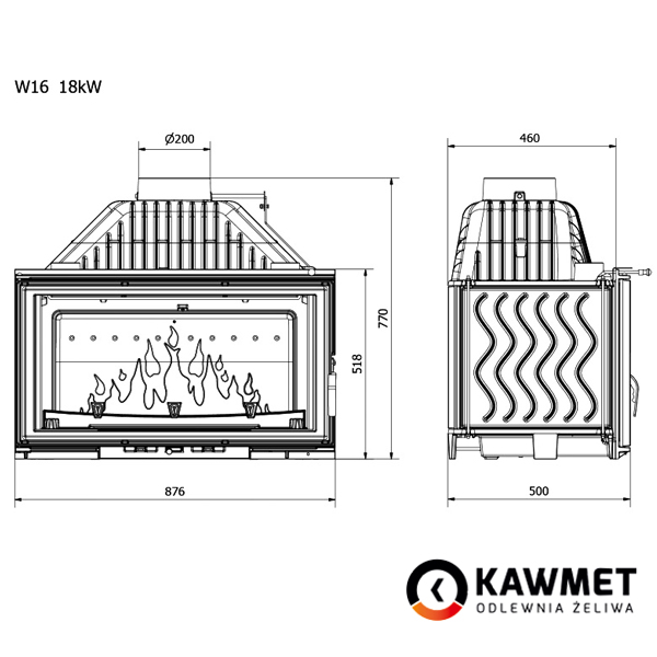 Фото товара Каминная топка Kaw-Met W16 Premium 18 кВт. Изображение №5