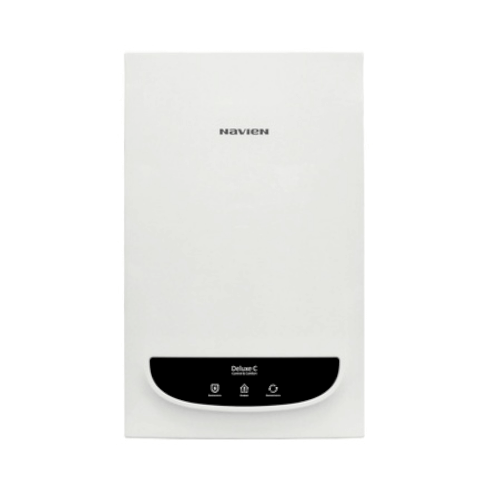 Традиционный газовый котёл Navien Deluxe C 24k в комплекте с дымоходом и выносным пультом управления